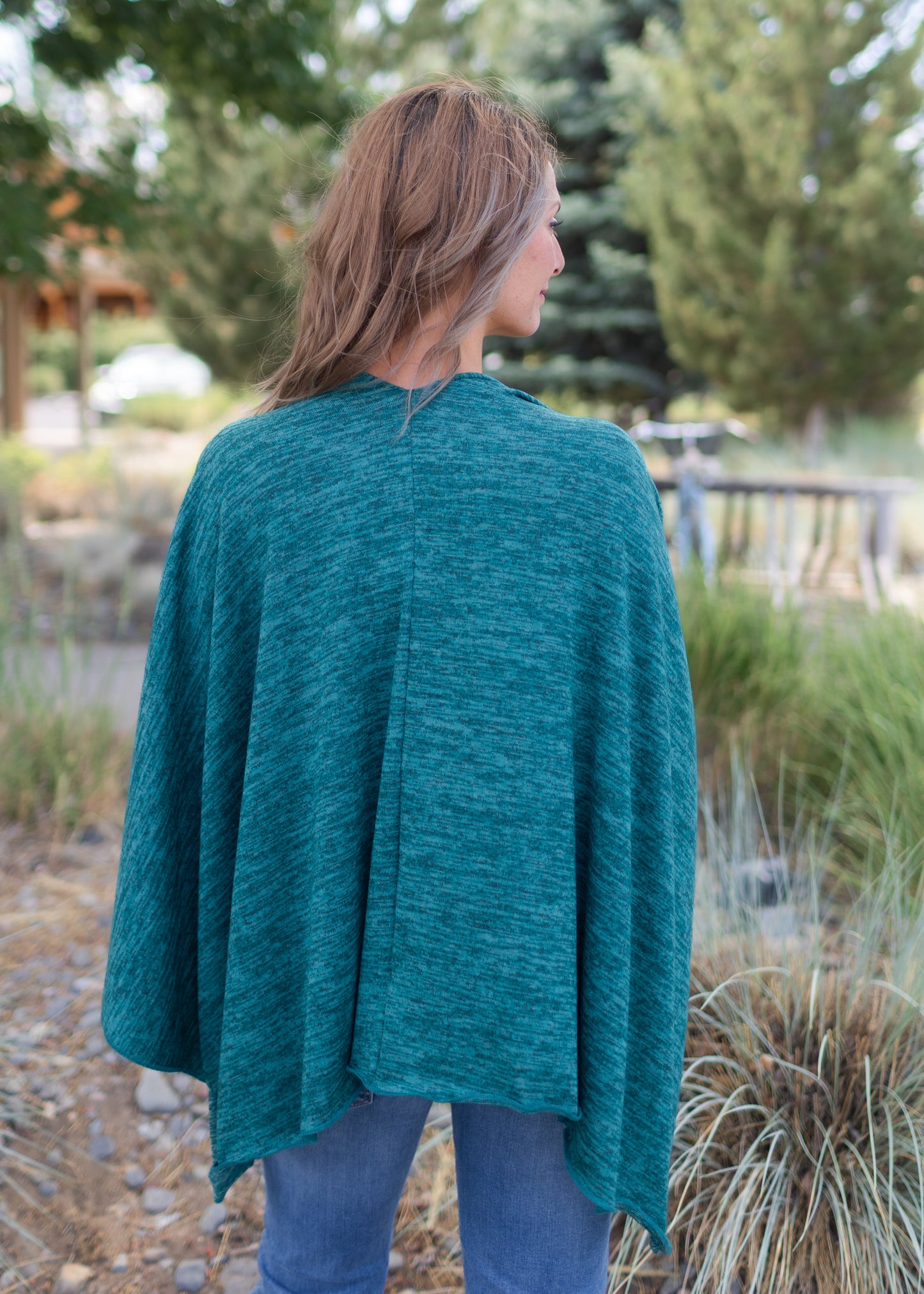 Heather Jersey Wrap in Teal