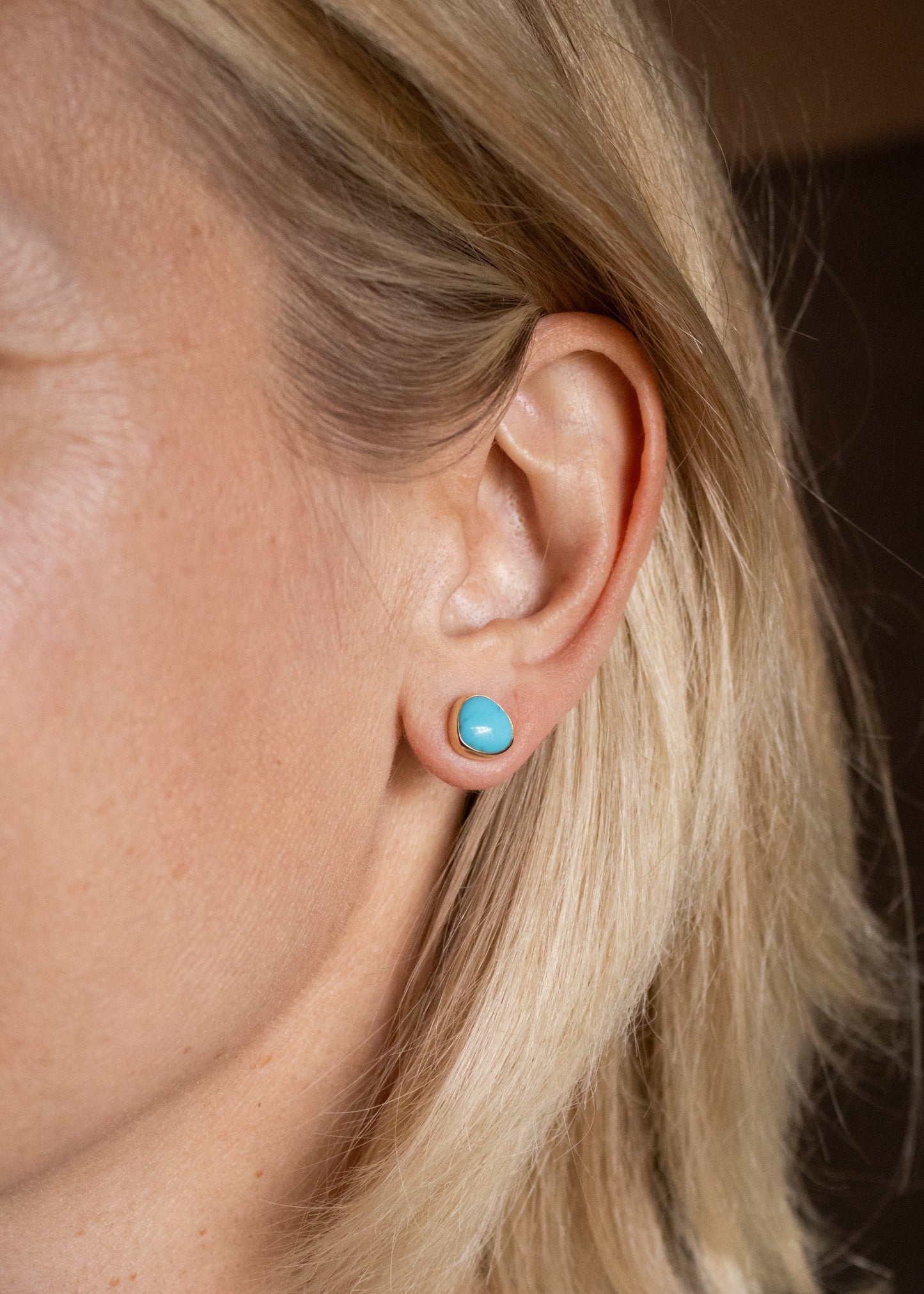 Asymetrical Turquoise Post Earrings | Linda Blumel