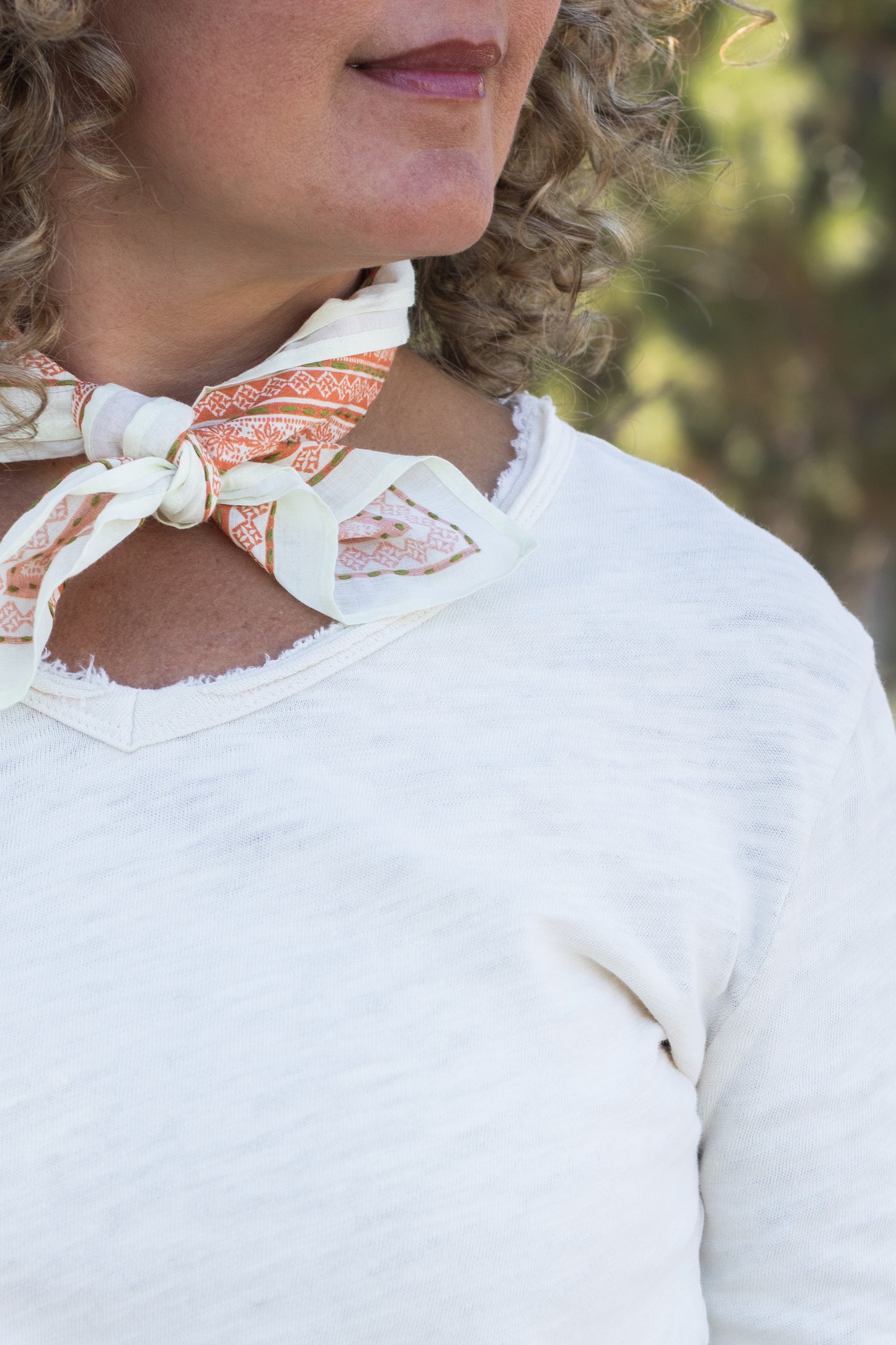 Vanya V-Neck Long Sleeve in Whitecap | Dear John