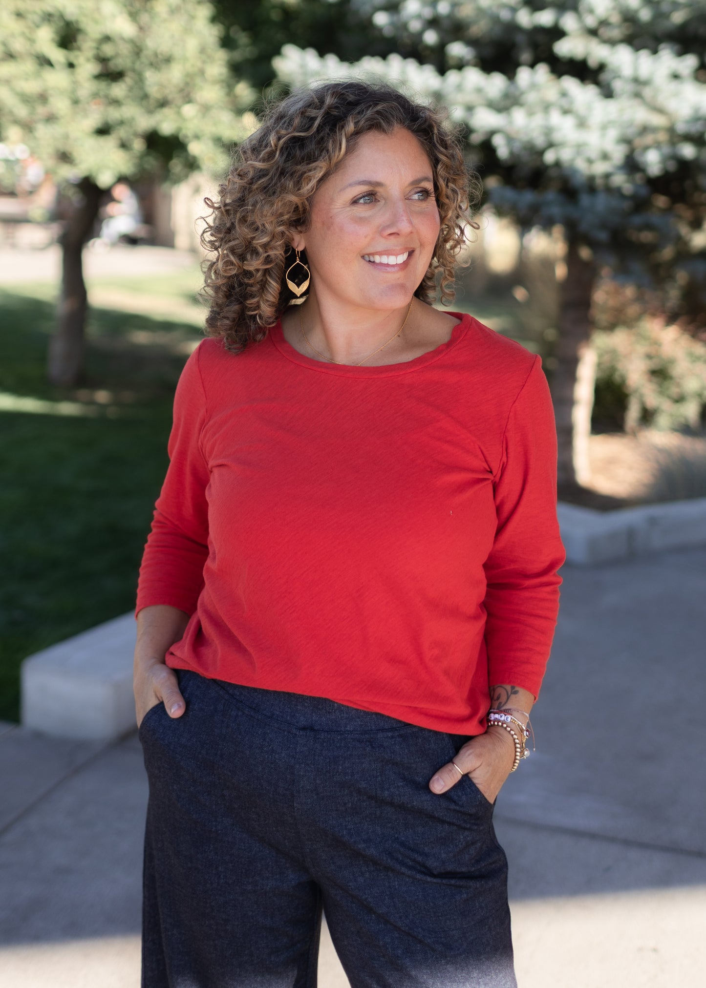 3/4 Sleeve Bias Tee in Roulette | Cut•Loose