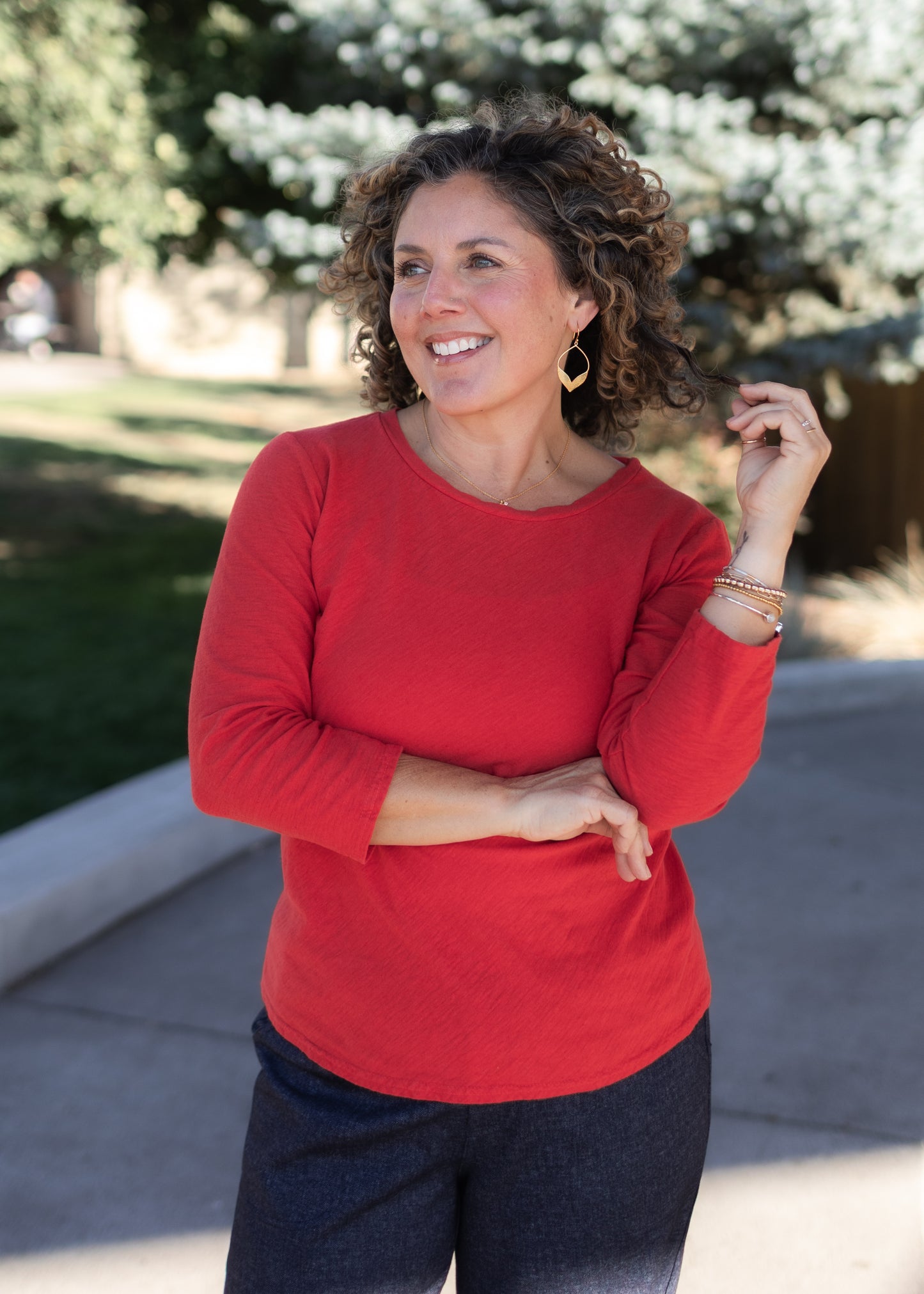 3/4 Sleeve Bias Tee in Roulette | Cut•Loose