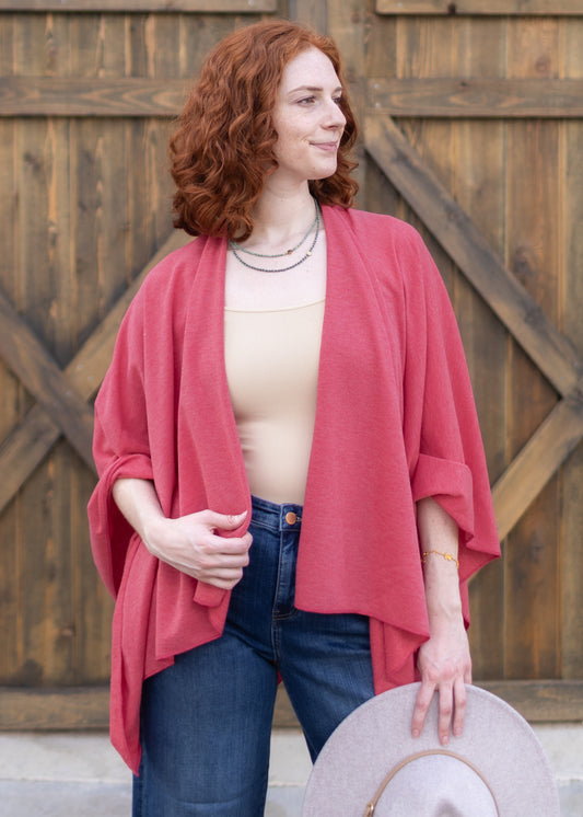 Desert Knit Wrap in Red