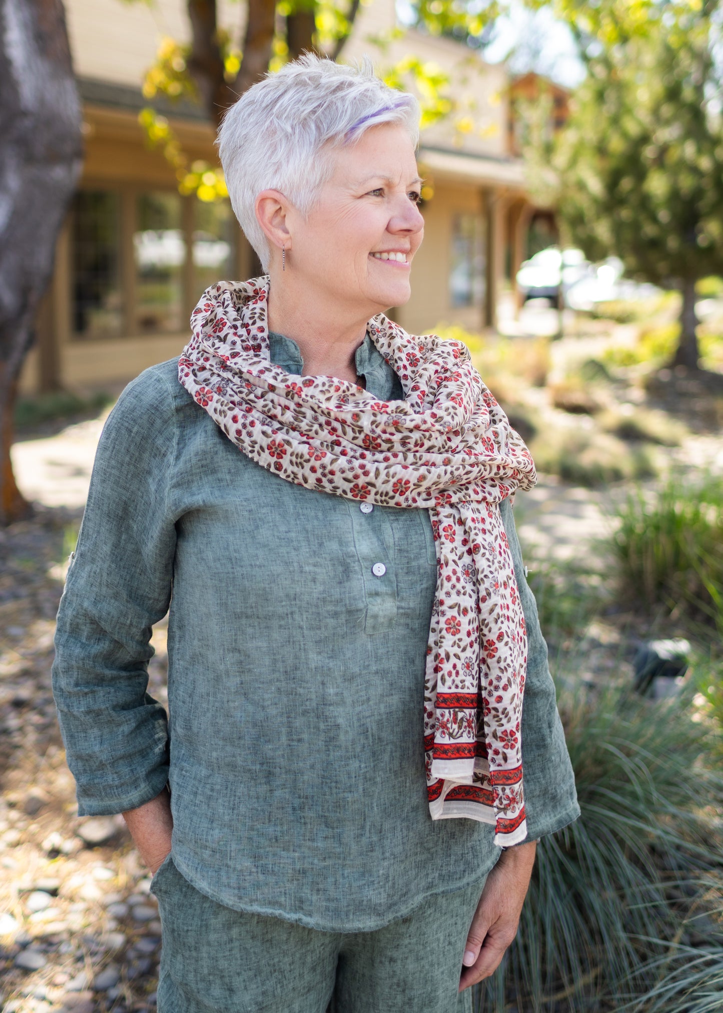 Boho Floral Long Scarf