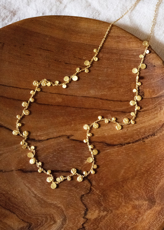 Dot Necklace on Gold Chain | Manjusha