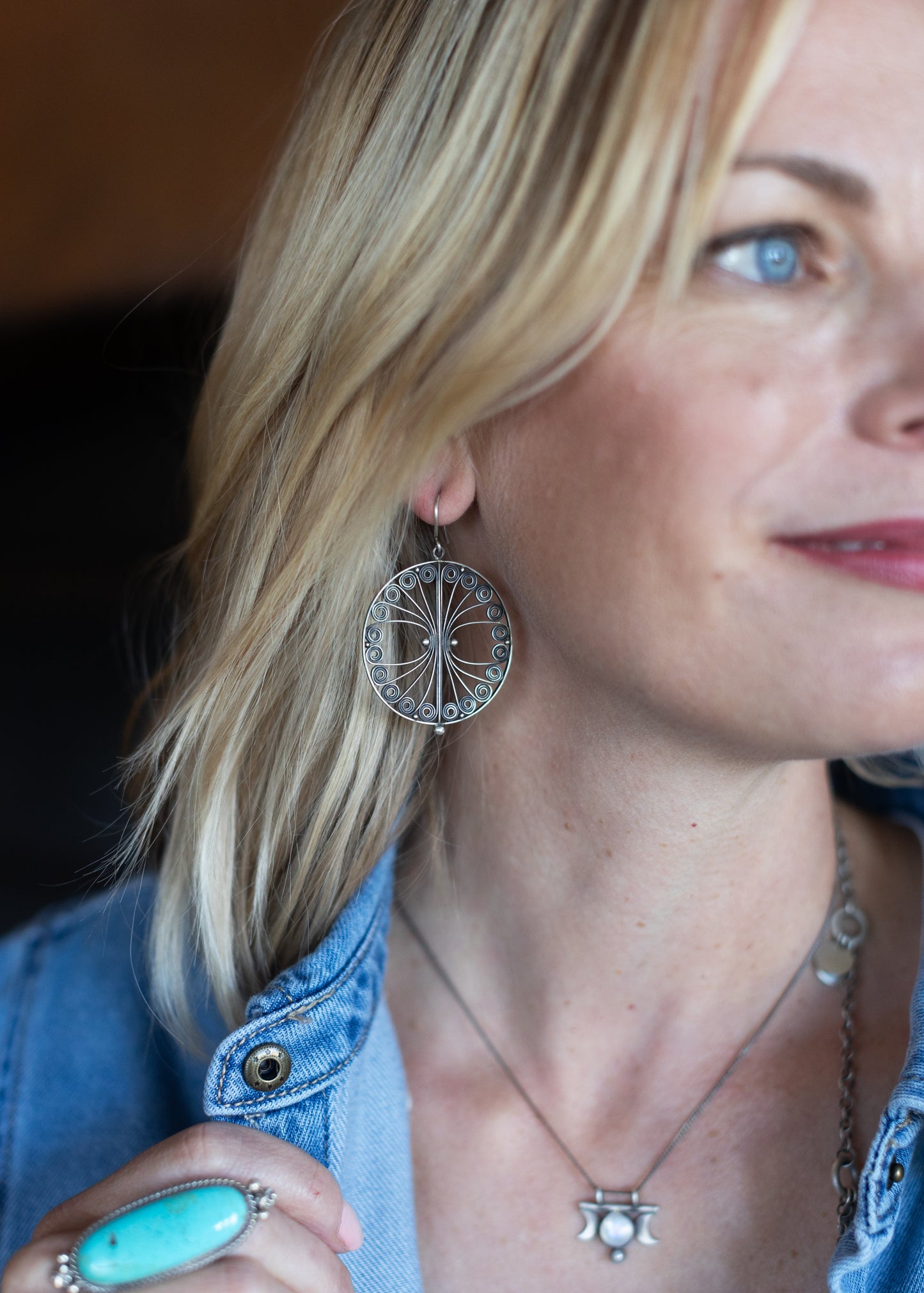Handmade Filigree Circle Earrings in Sterling Silver | Jane Diaz