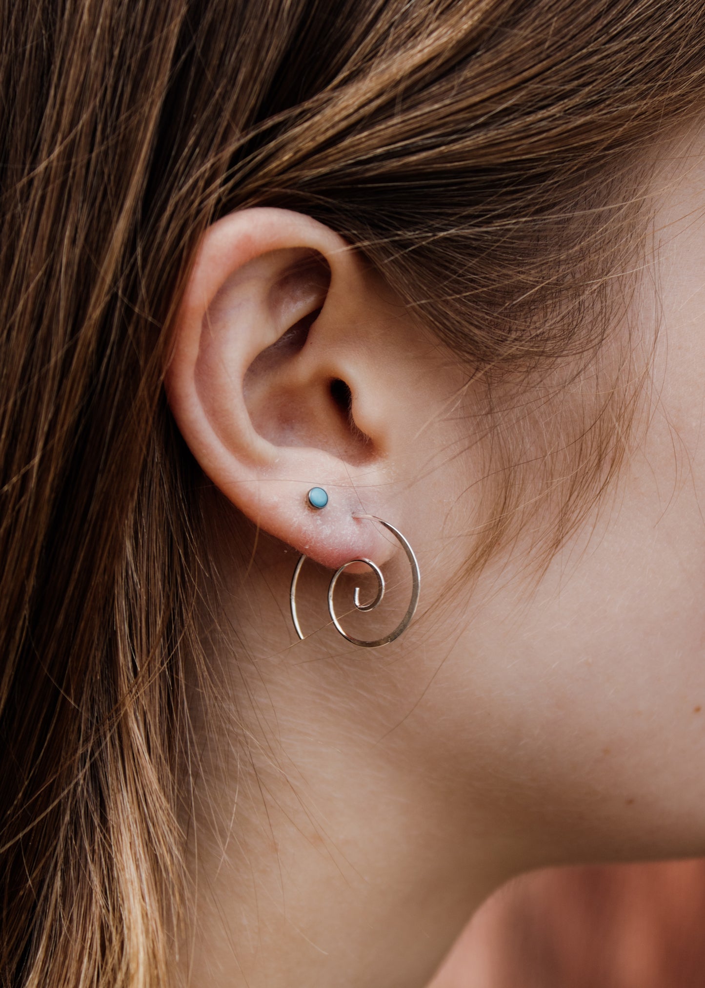 Sterling Silver Spiral Hoop