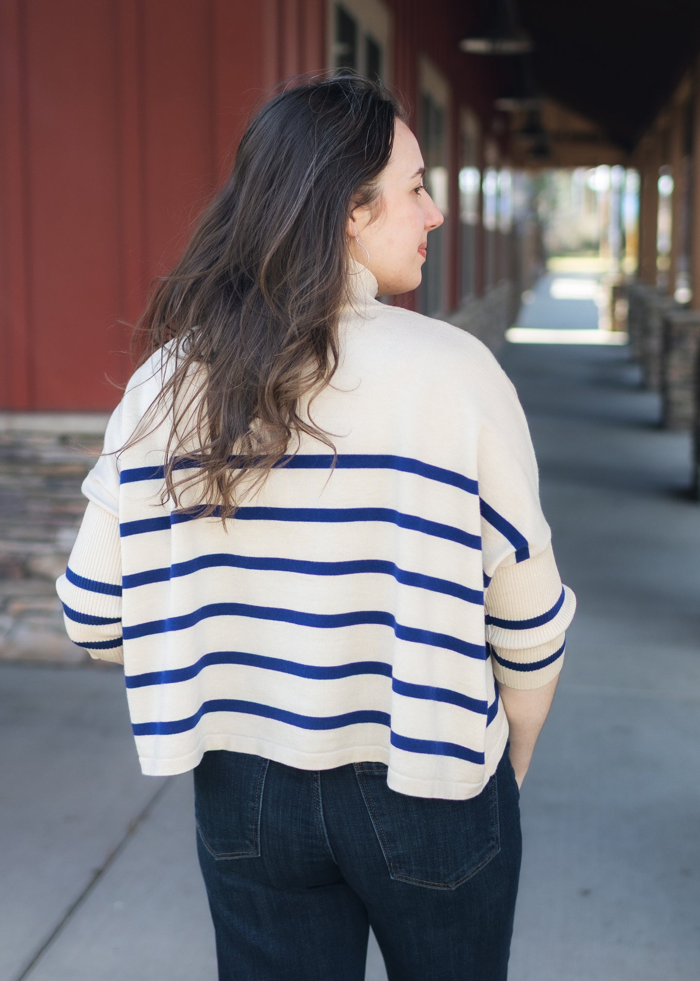 Aja Stripe Sweater in Navy | Kerisma