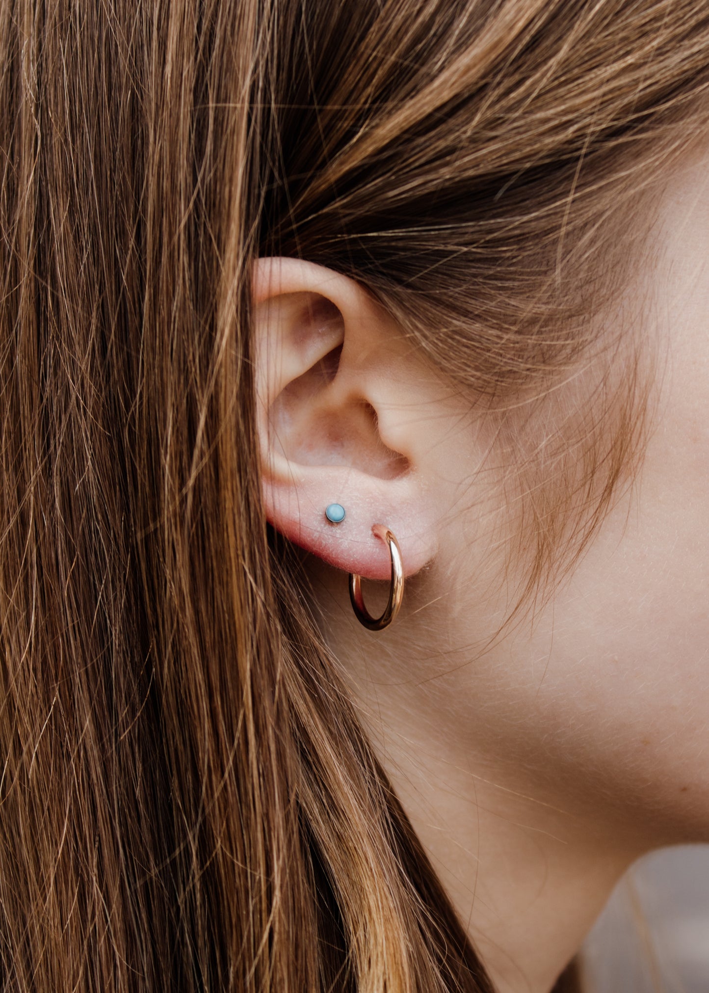 Gold Filled Hoop Post Earring - 17mm
