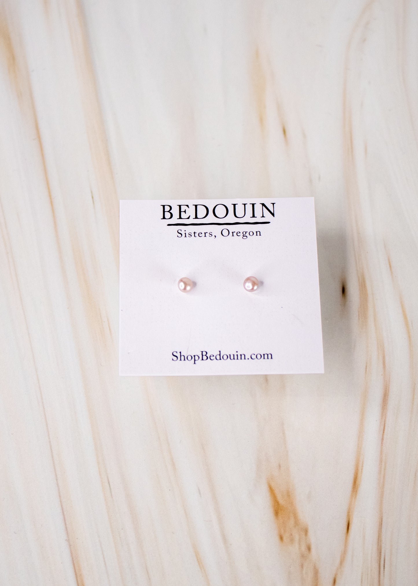 Tiny Pink Pearl Post Earrings