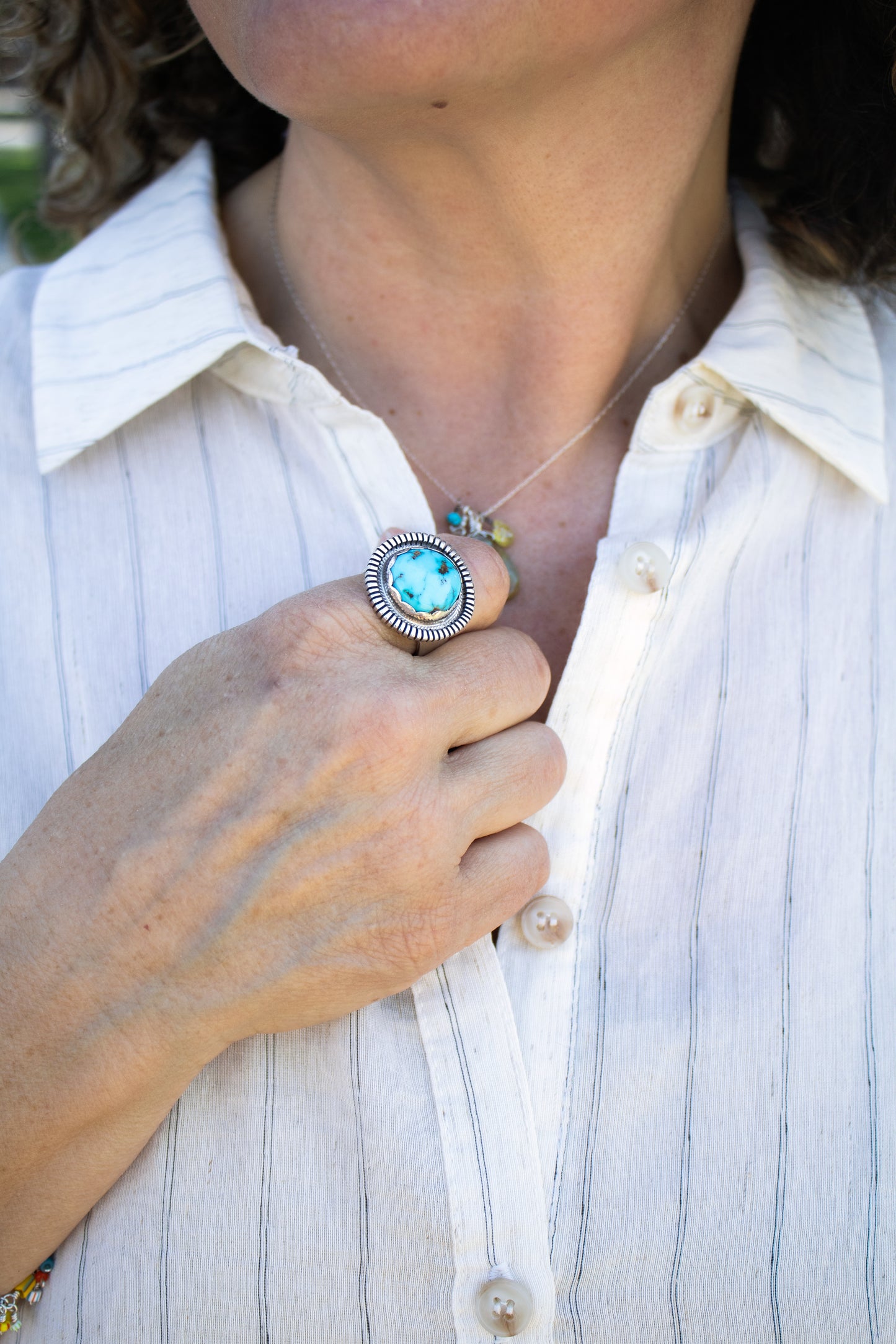 Southwest Round Turquoise Ring