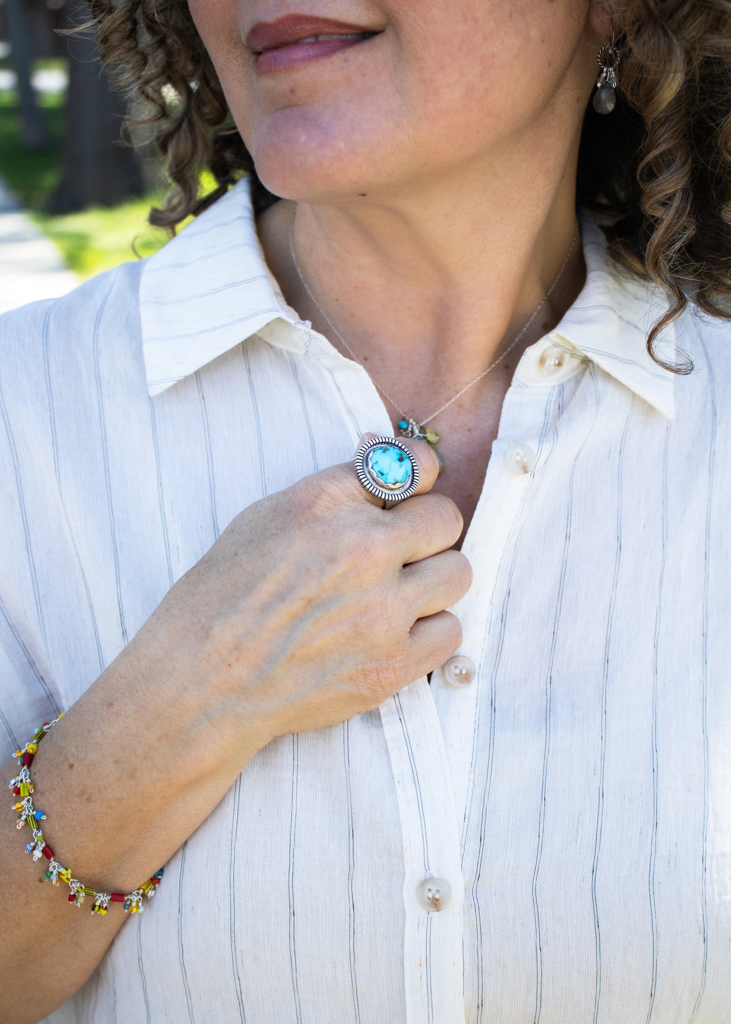 Southwest Round Turquoise Ring