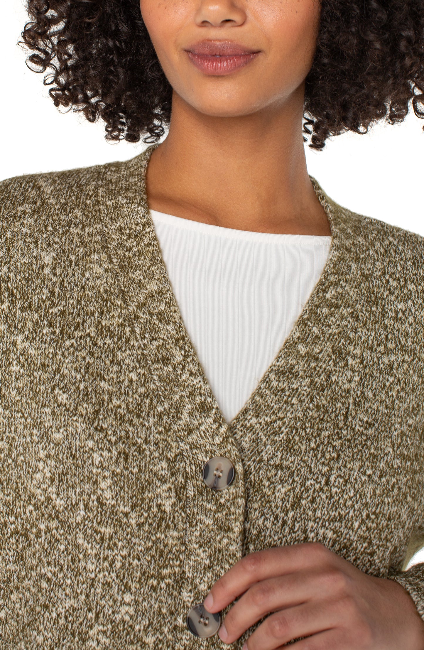 Cardigan Sweater in Olive | Liverpool