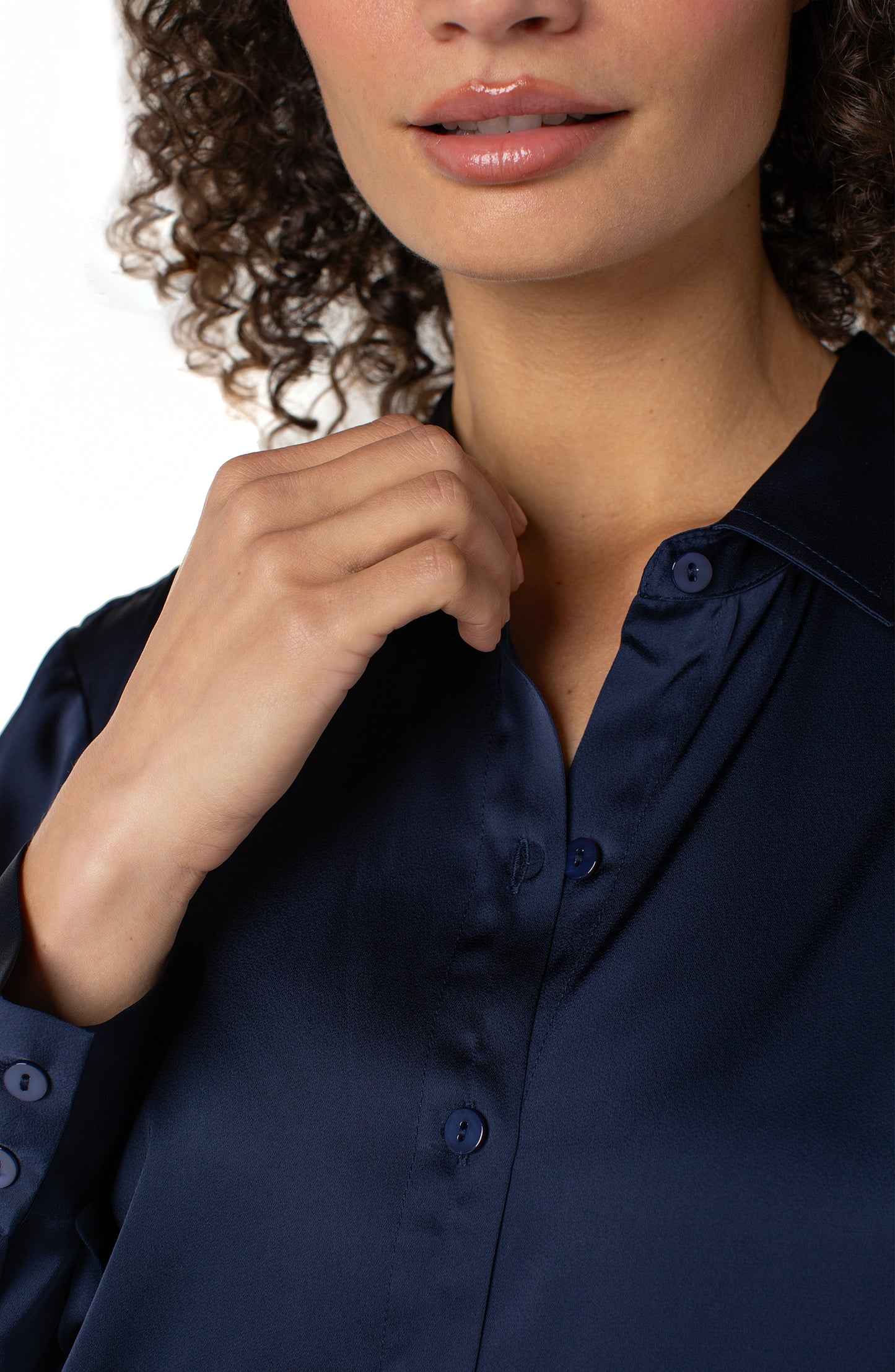 Long Sleeve Woven Shirt in Dark Navy | Liverpool