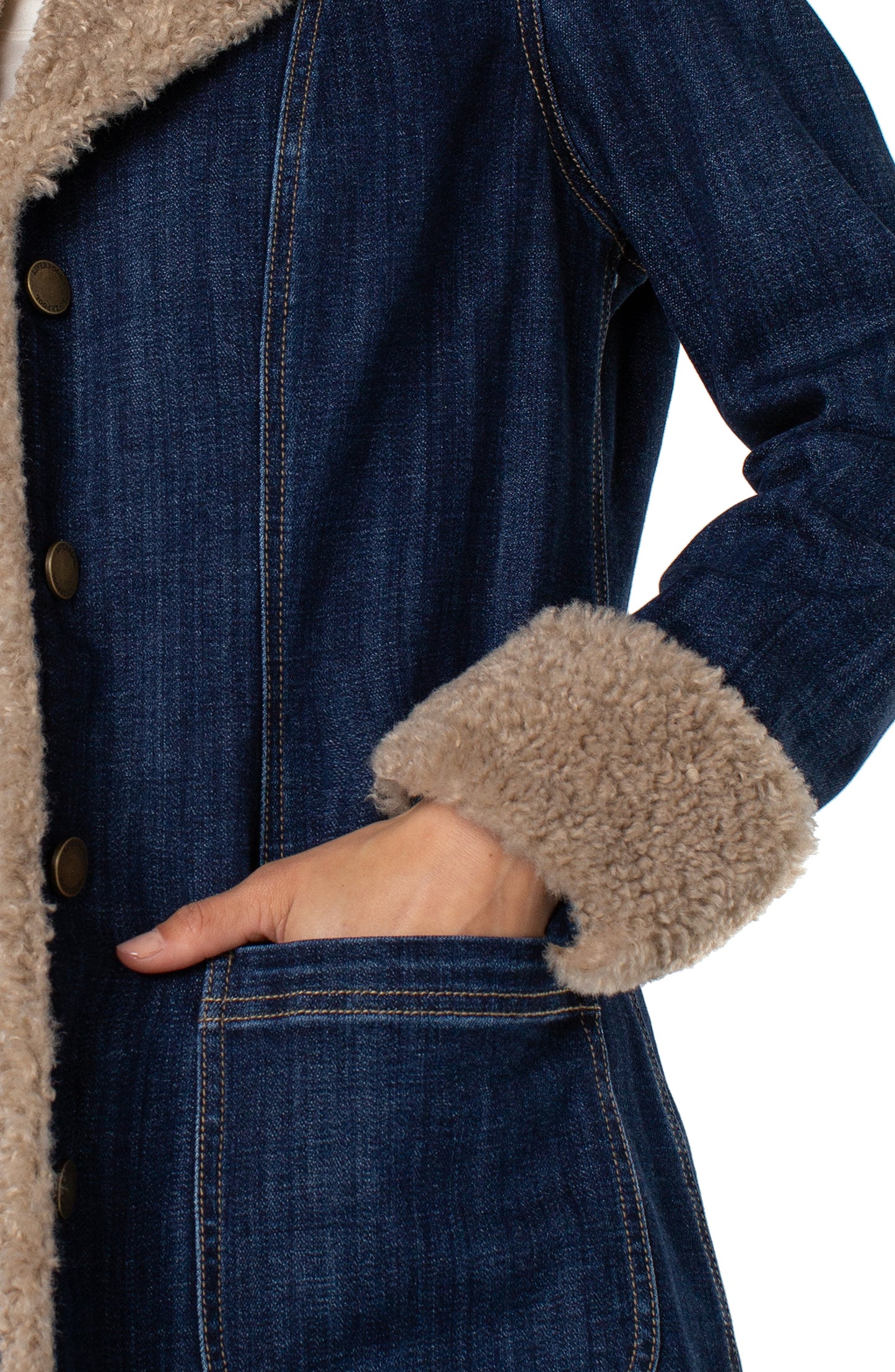 Sherpa Trimmed Denim Jacket | Liverpool