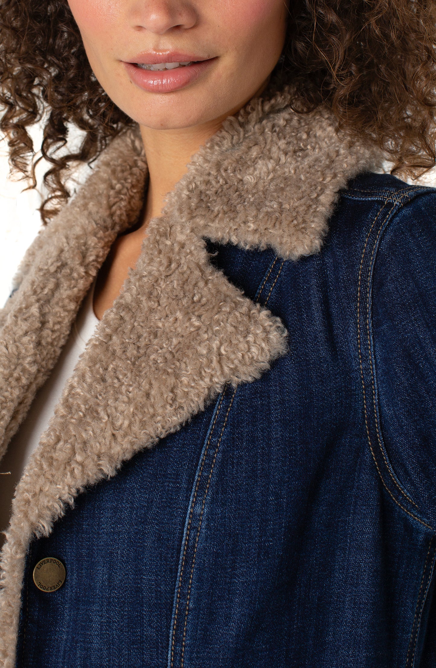 Sherpa Trimmed Denim Jacket | Liverpool