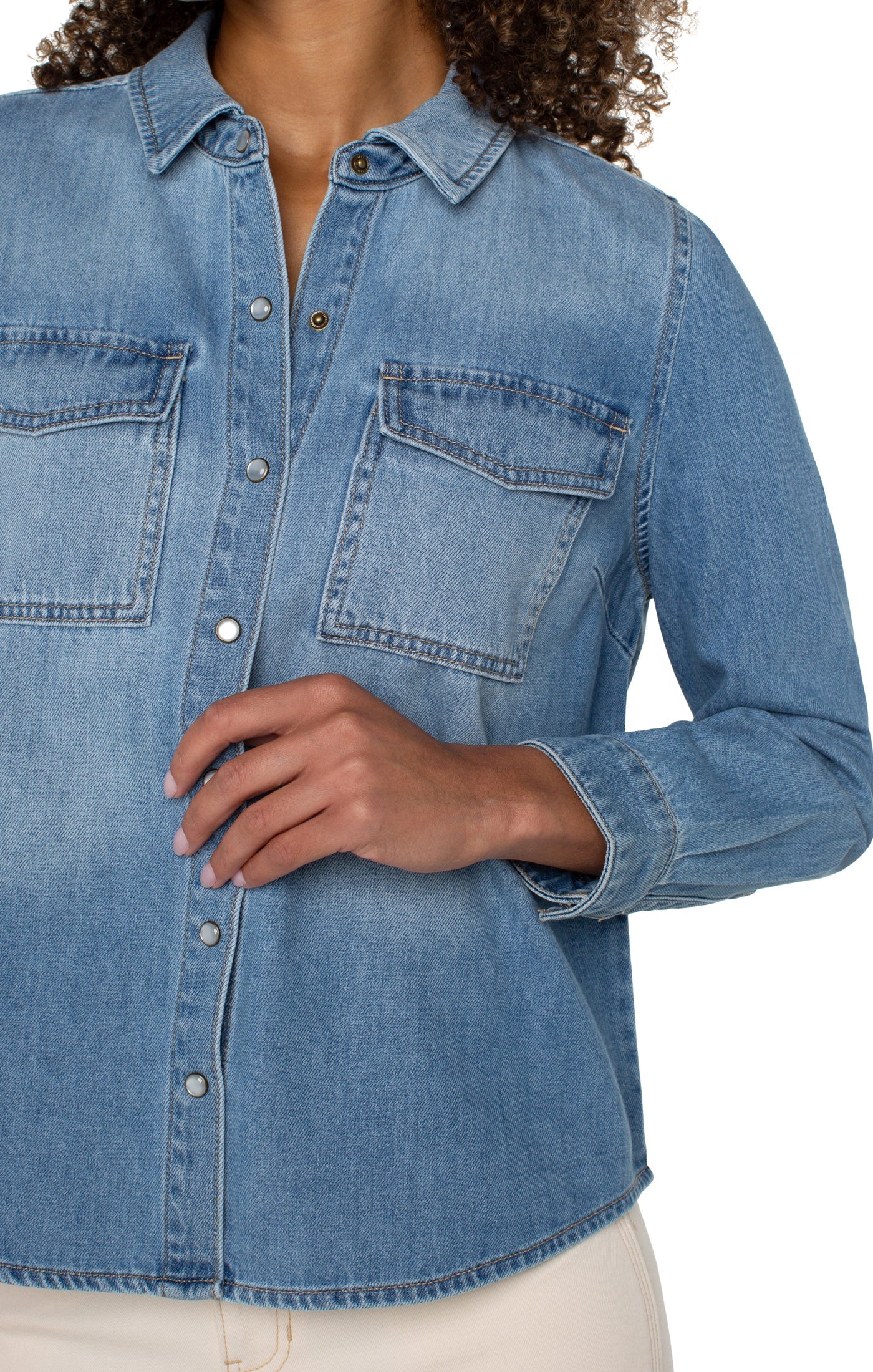 Denim Pocket Shirt in Laguna | Liverpool