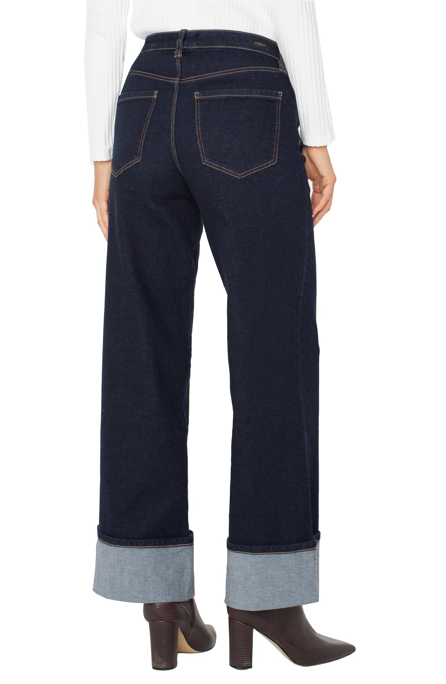 Morgan Cuffed Wide Leg in Indigo | Liverpool
