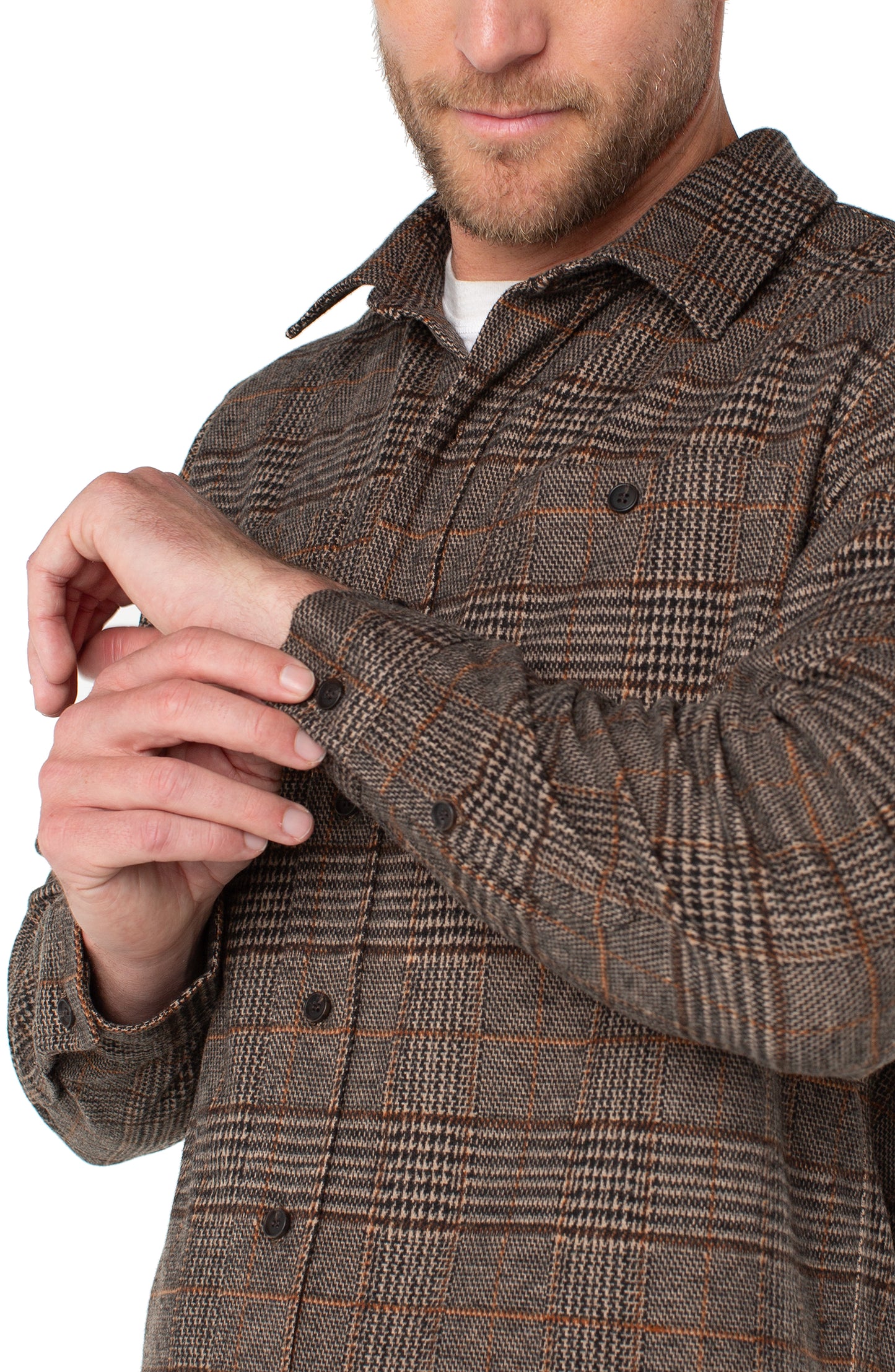 Knit Button Up in Black Multi | Liverpool