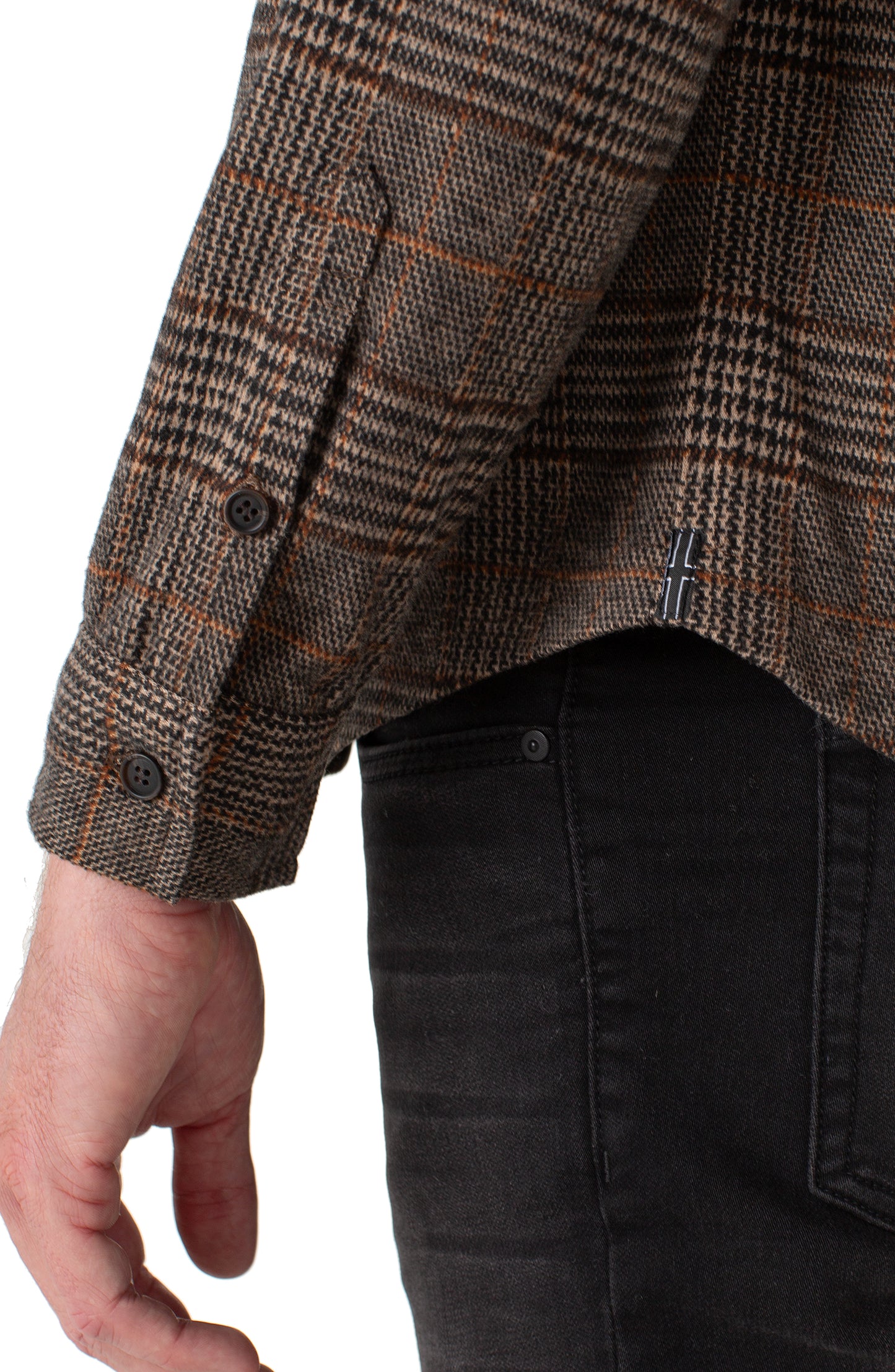Knit Button Up in Black Multi | Liverpool