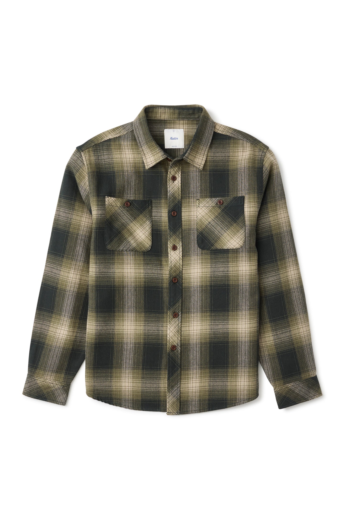 Sierra Flannel in Dark Olive | Katin