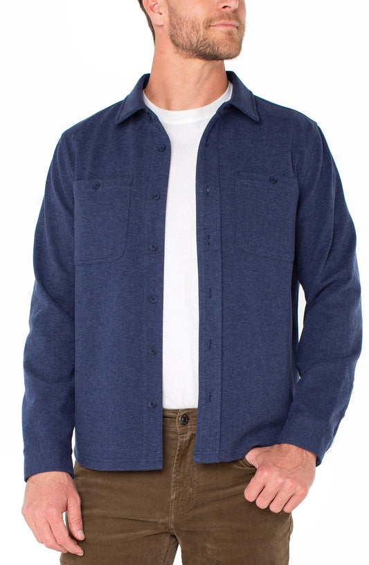 Knit Button Up in Midnight | Liverpool