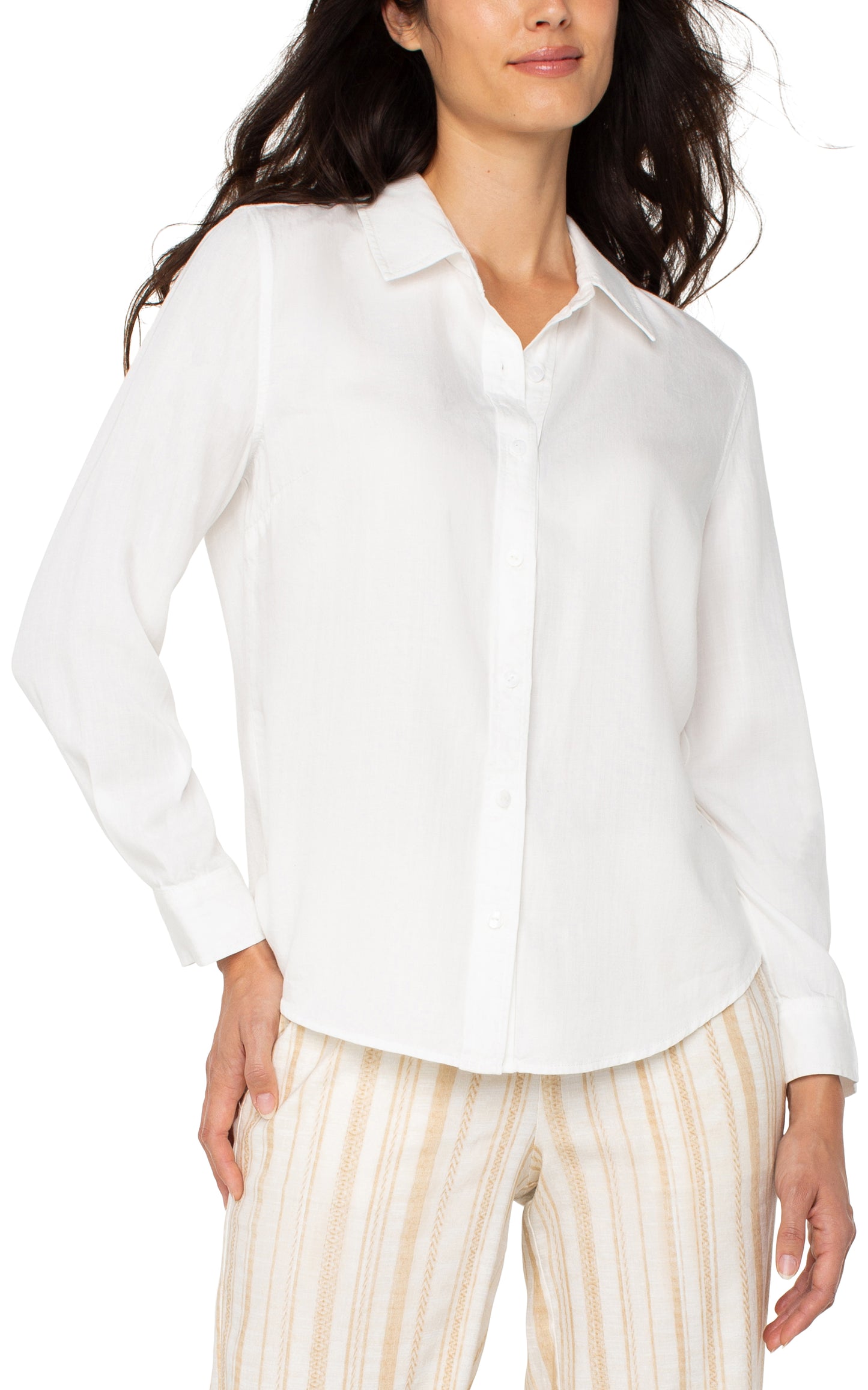 Rolled Sleeve Shirt in White | Liverpool
