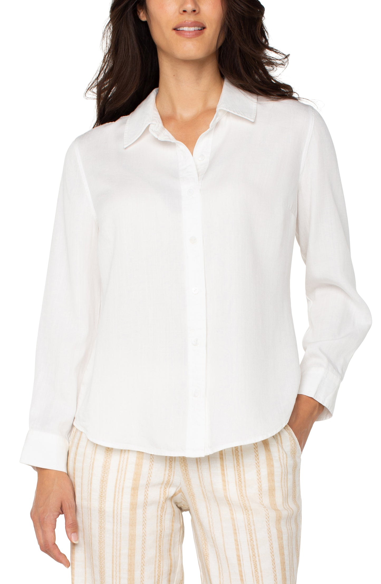 Rolled Sleeve Shirt in White | Liverpool