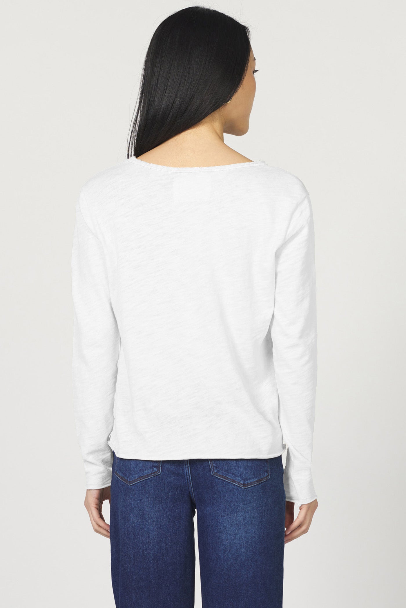 Vanya V-Neck Long Sleeve in White | Dear John