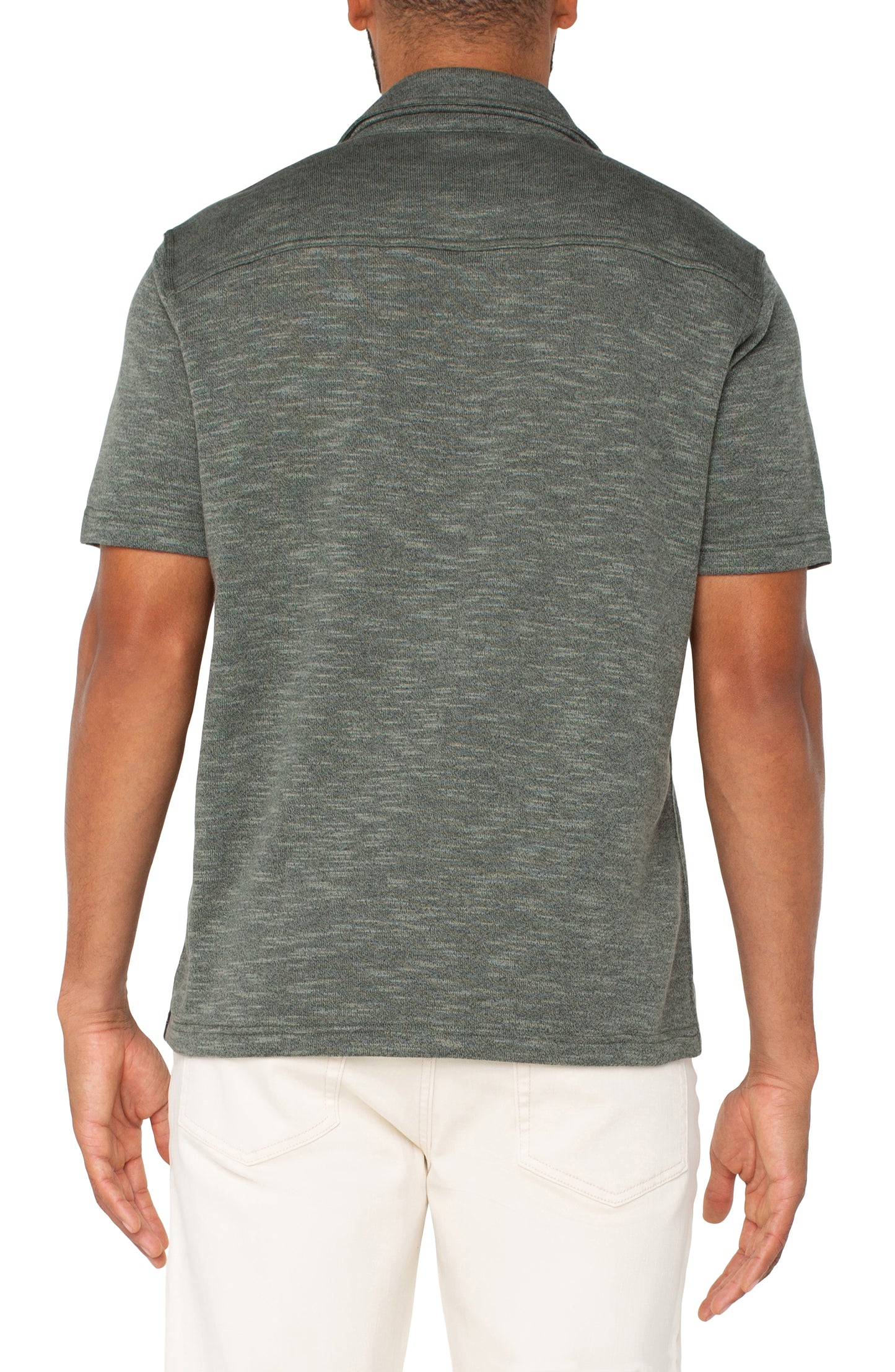 Short Sleeve Button Up - Heather Sage | Liverpool