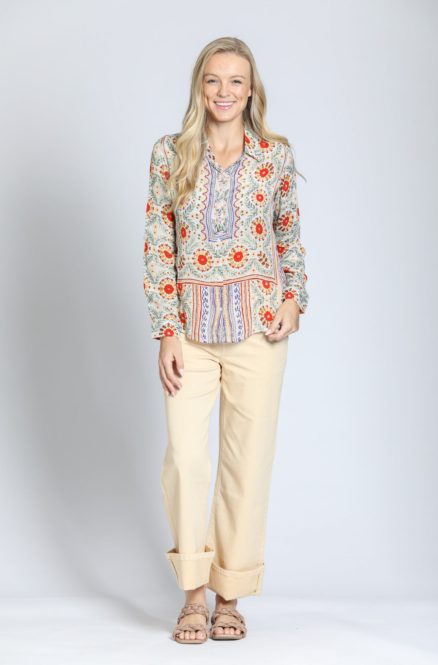Multi Medallion Button-Up Blouse | APNY