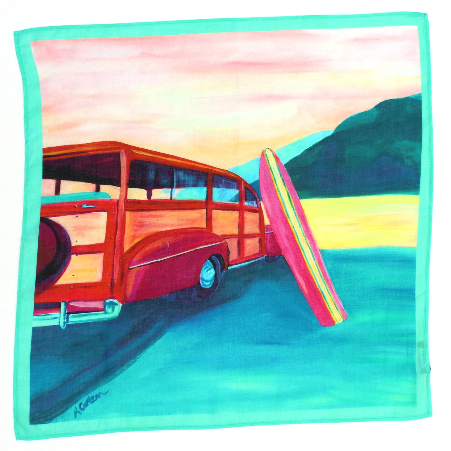 Surf's Up Printed Square Scarf