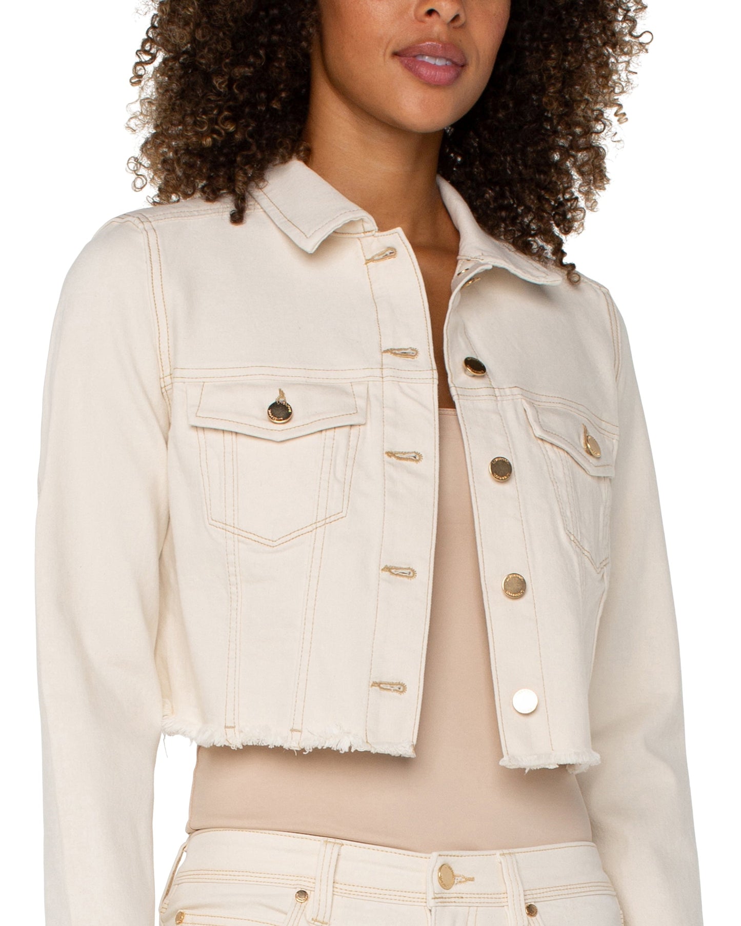 Fray Hem Jacket in Seaside | Liverpool