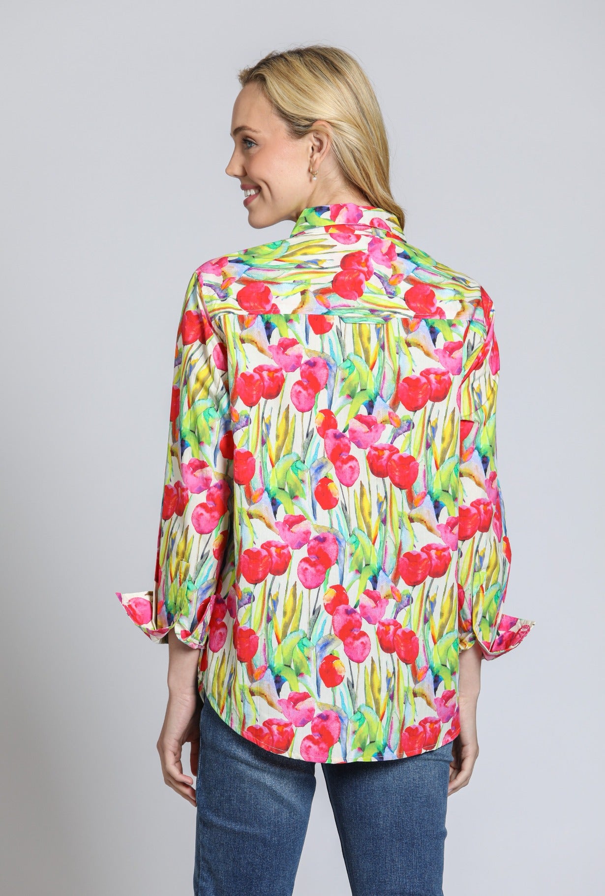 Pink Tulip Cotton Button-Up Shirt | APNY