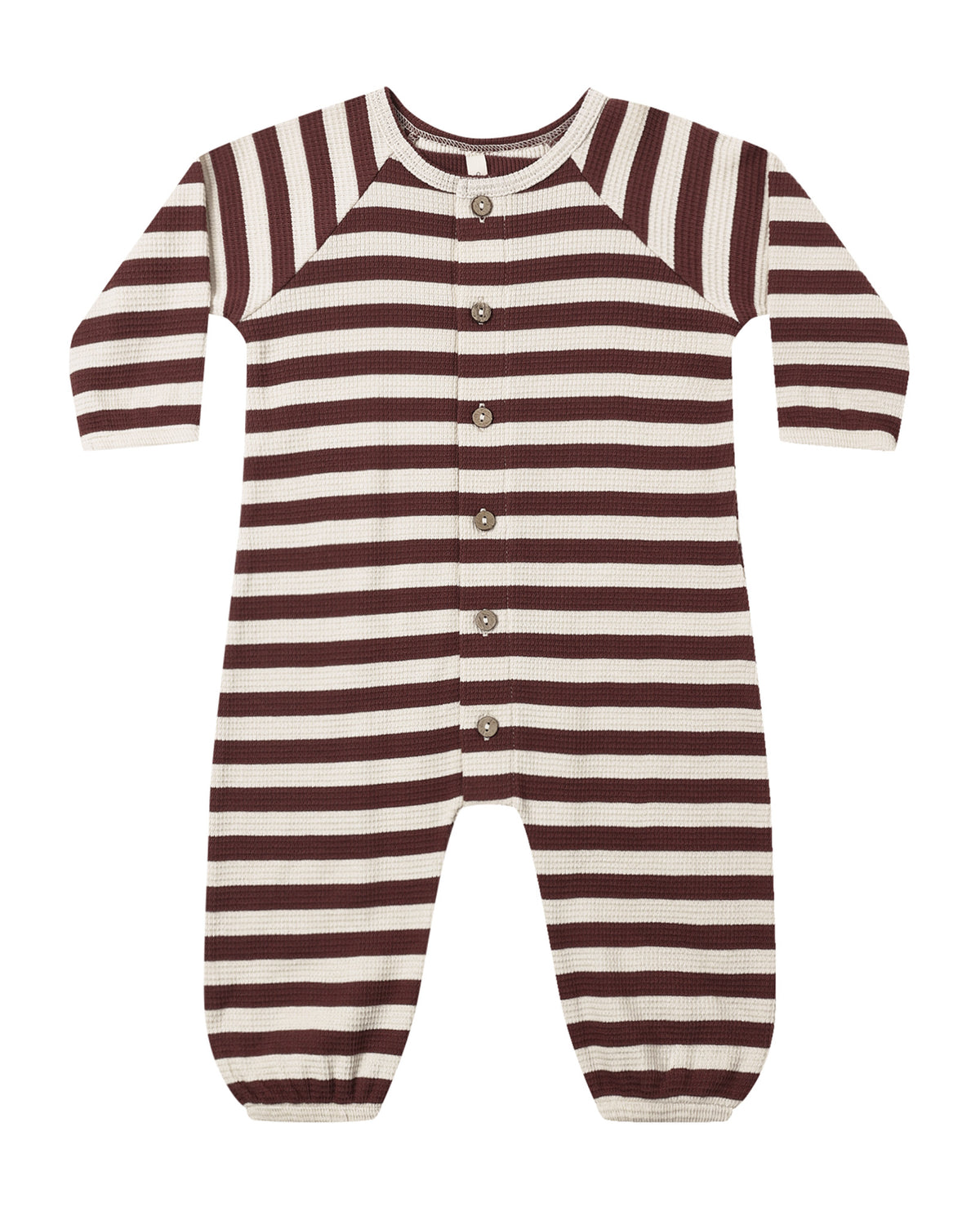 Black Cherry Stripe Waffle Jumpsuit