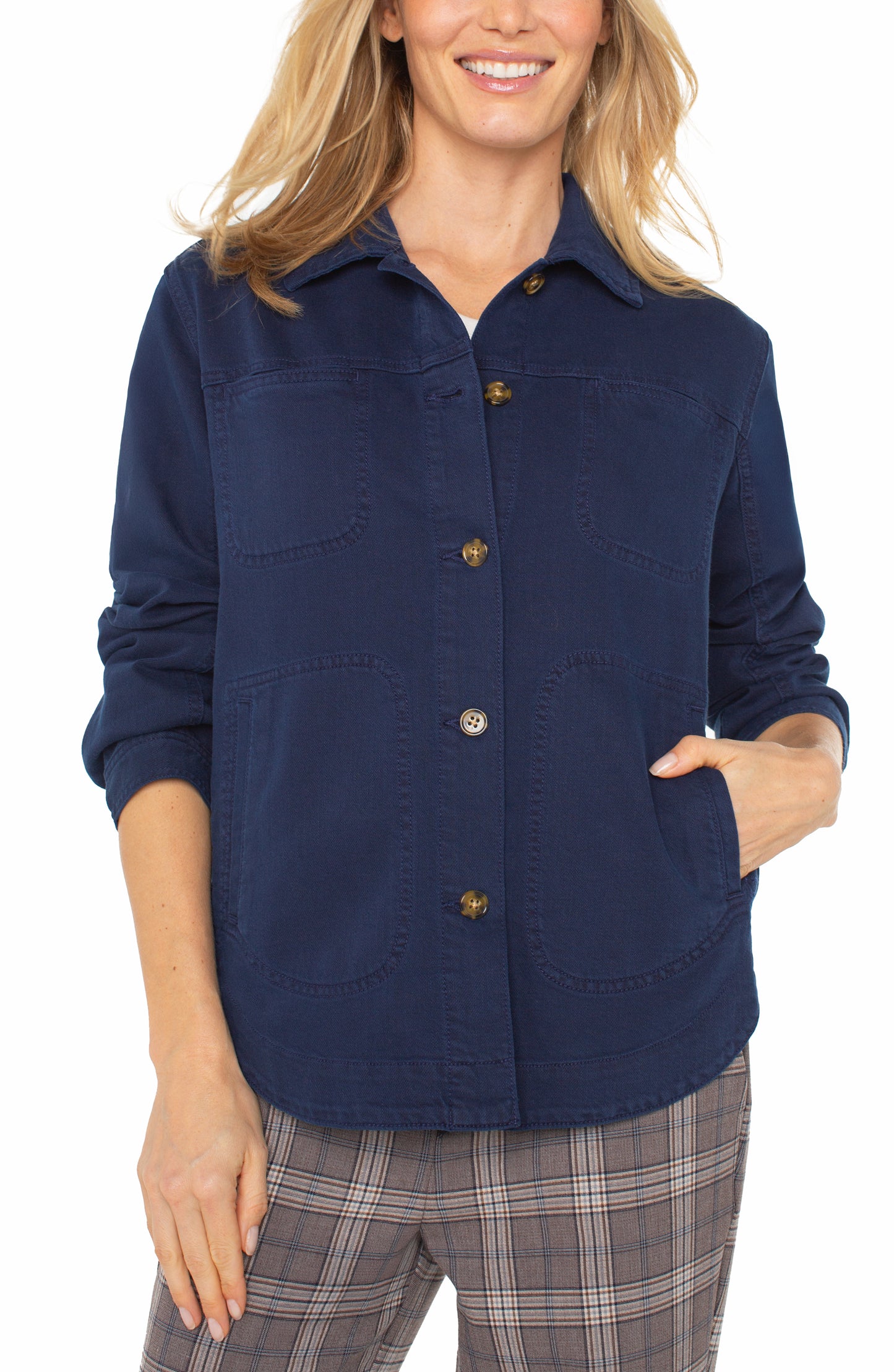 Shirt Jacket in Navy Dusk | Liverpool