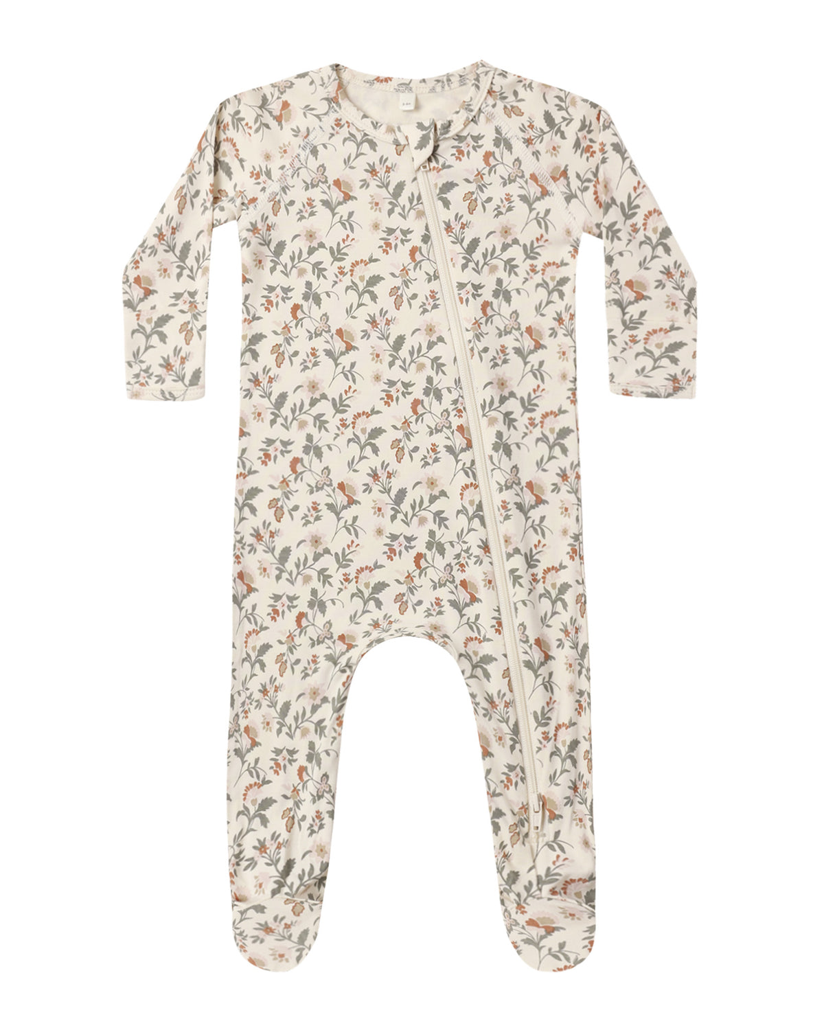 Floral Holiday Long Sleeve Zip Footie Sleeper