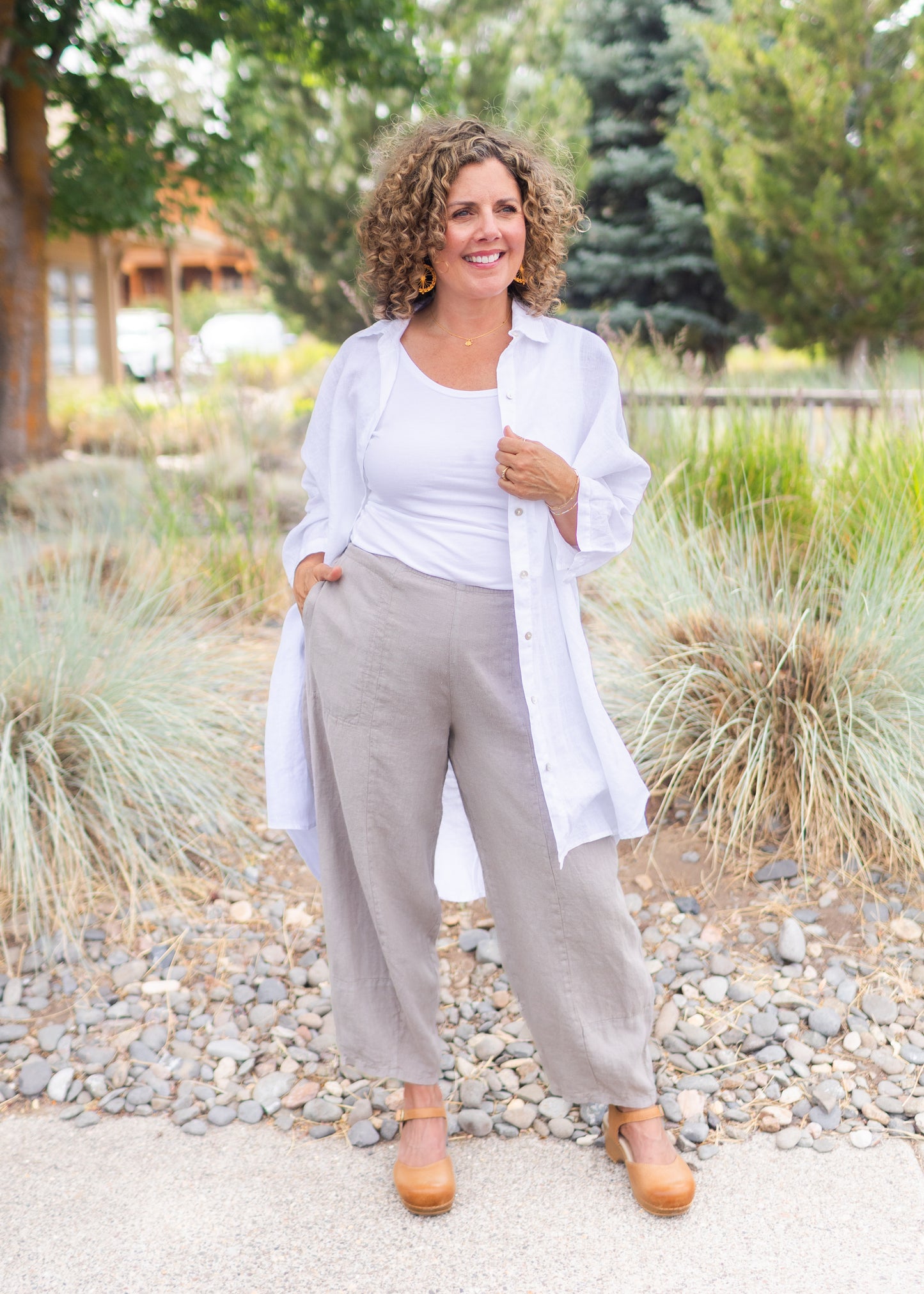 Hanky Linen One Size Shirt in White | Cut•Loose