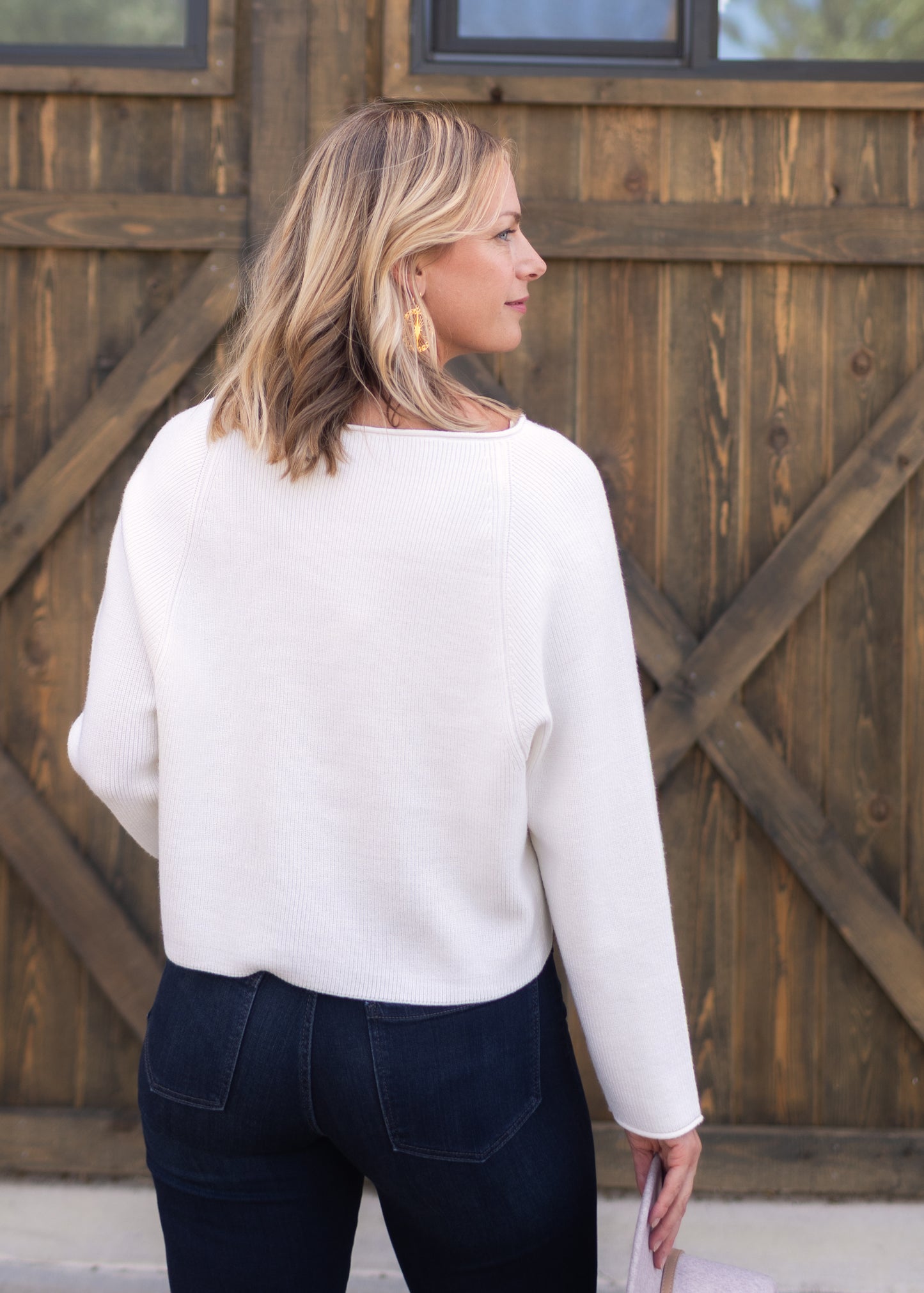 Asima V-Neck Sweater in Cream | Kerisma