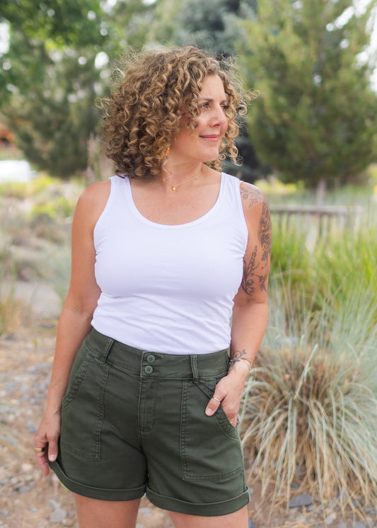Convertible Boatneck Tank in White | Cut•Loose