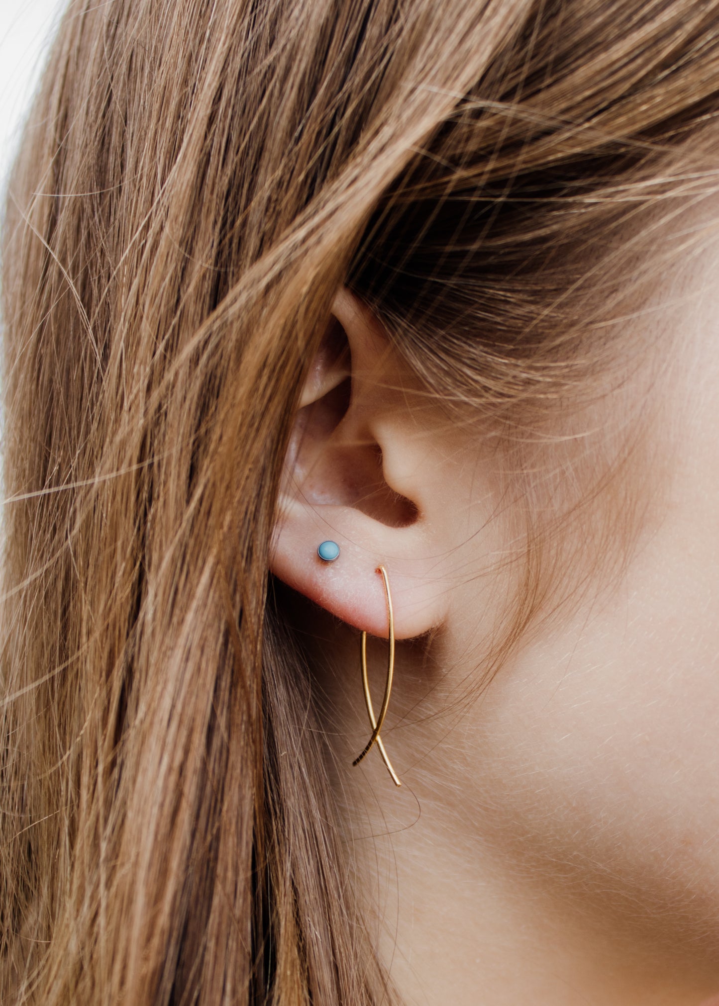 Gold Wishbone Hoop Earrings