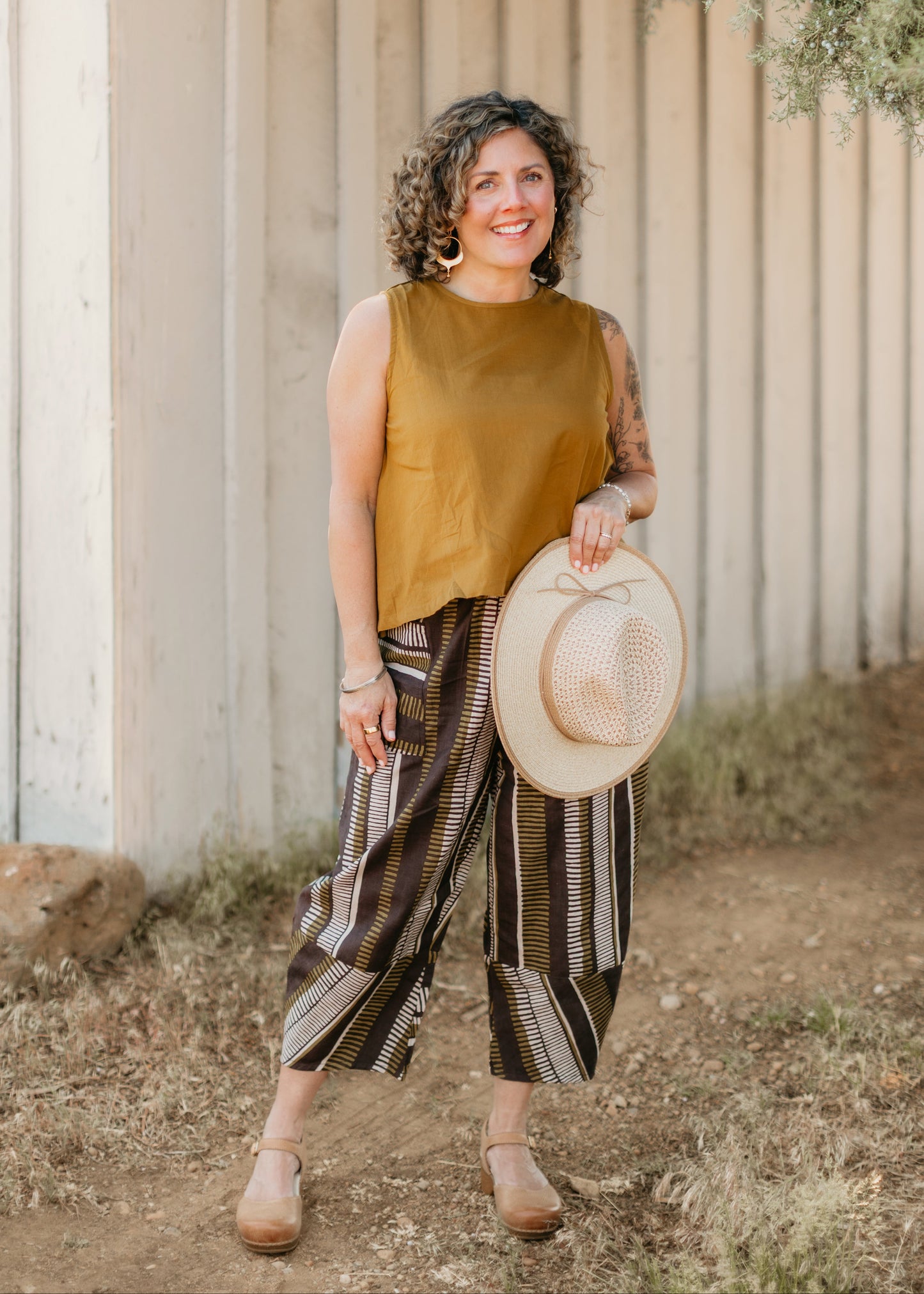Suri A-Line Tank in Gold | Yaza