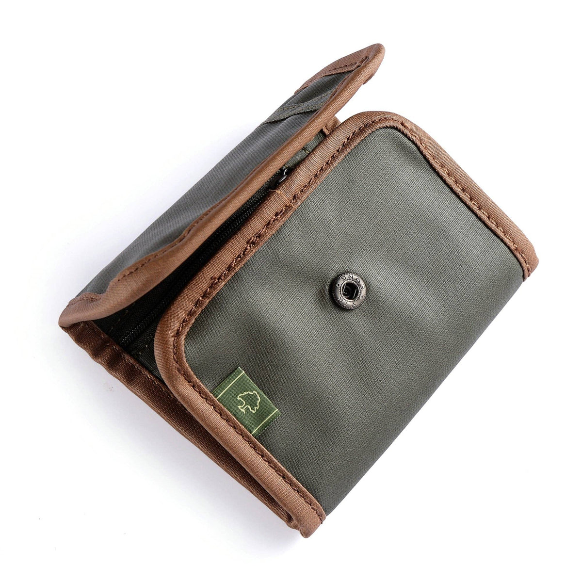 Coated Canvas Wallet in Army Green