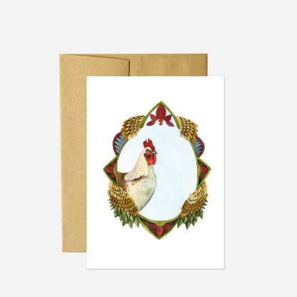 Chicken Quilted Portrait Card
