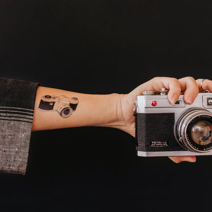 Classic Camera Tattoo Pair