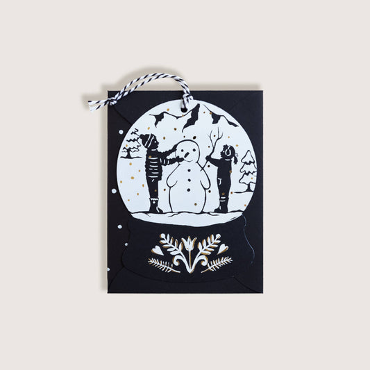 Snowman Snowglobe Shape Card