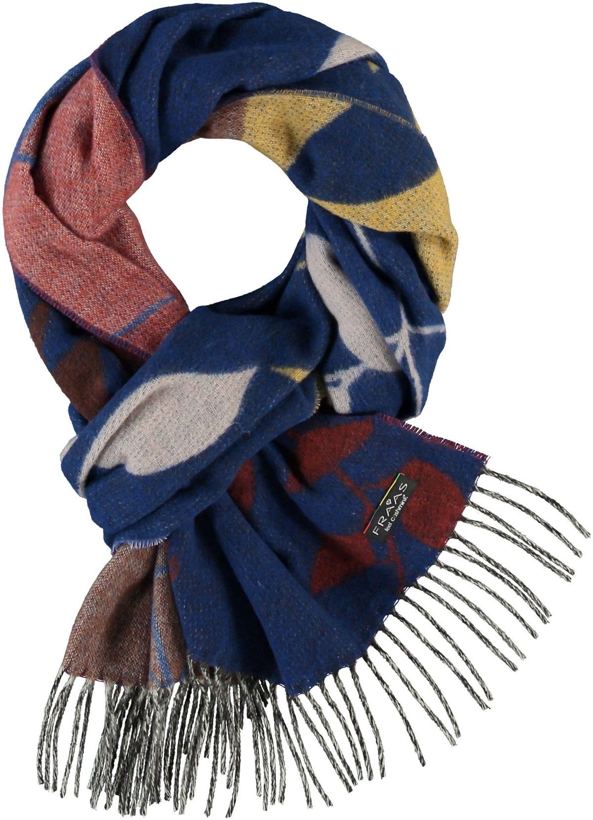 Falling Leaves Cozy Scarf in Royal Blue