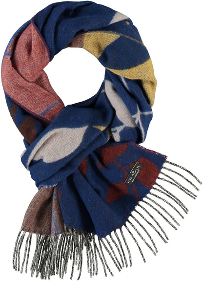 Falling Leaves Cozy Scarf in Royal Blue