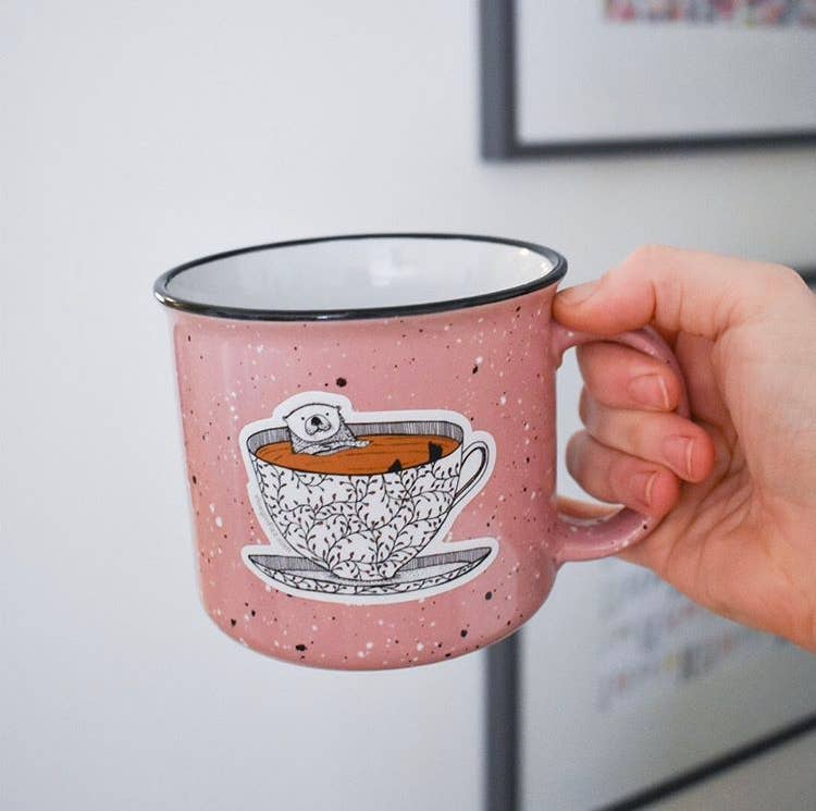 Tea Otter Vinyl Sticker