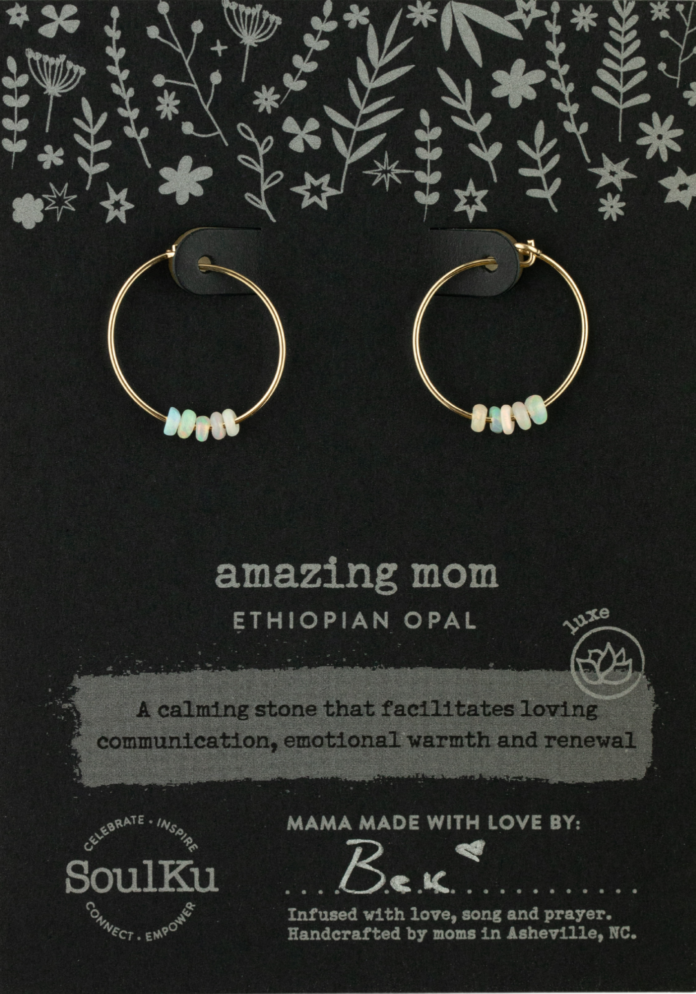 Amazing Mom Ethiopian Opal Hoops