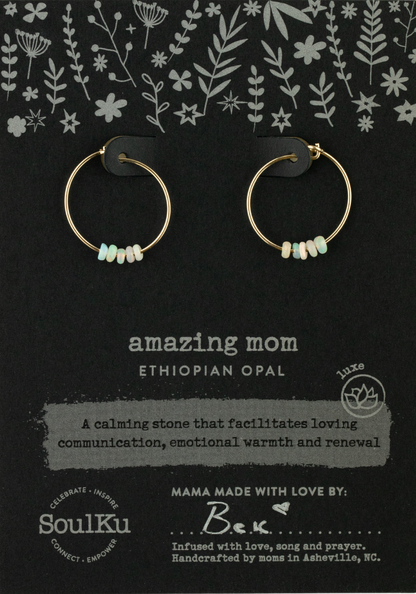 Amazing Mom Ethiopian Opal Hoops